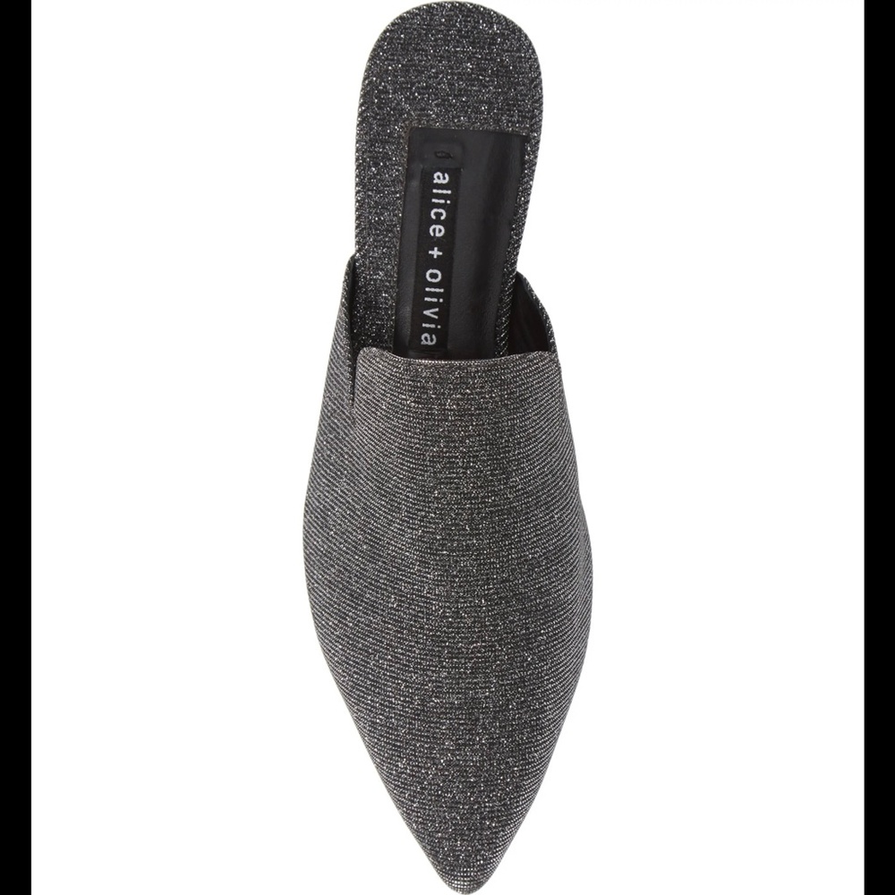 Alice + Olivia Madalyn Loafer Flat Mule Silver - Picture 5 of 12
